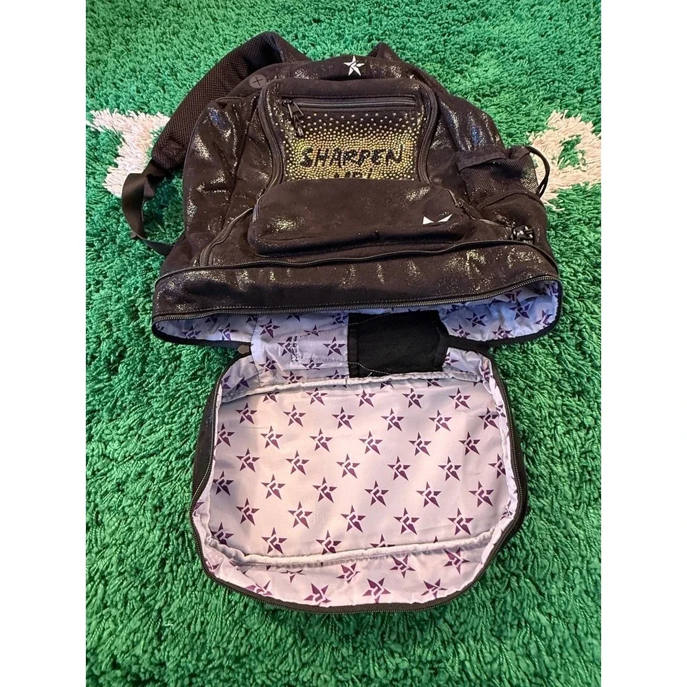 Rebel Athletic Backpack Girls OS Black Excellent Sharpen Up Rhinestone Cheer Bag